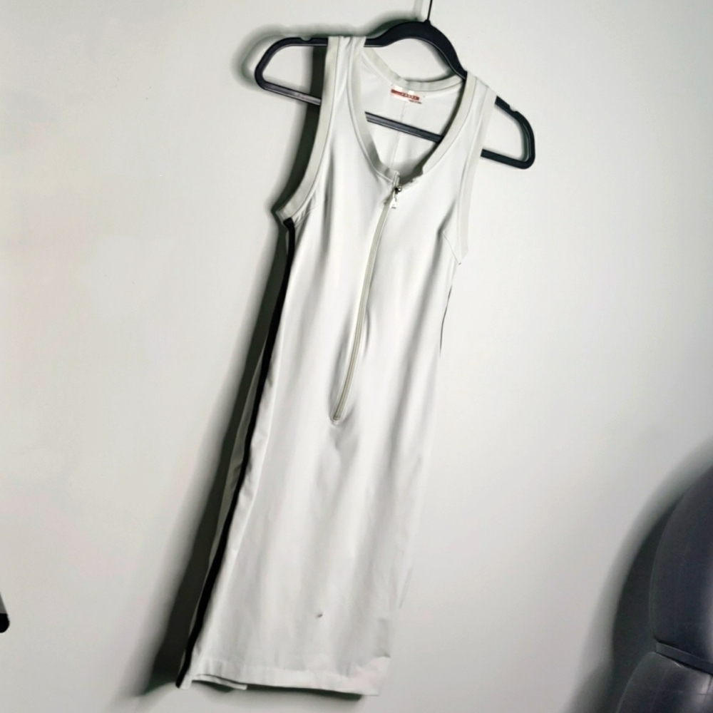 Prada white side striped dress